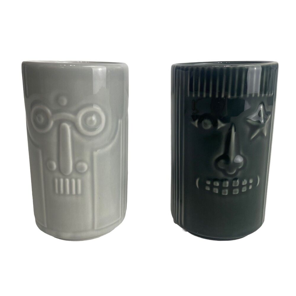 Ikea Tiki Mugs Frekvens Maria Vinka 13 oz Stoneware Drinking Glass Hawaiian Rare
